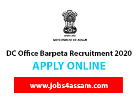 DC Office Barpeta Recruitment 2020 for Junior Assistant